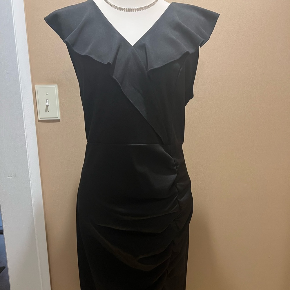Elegant Black Ruffled Dress